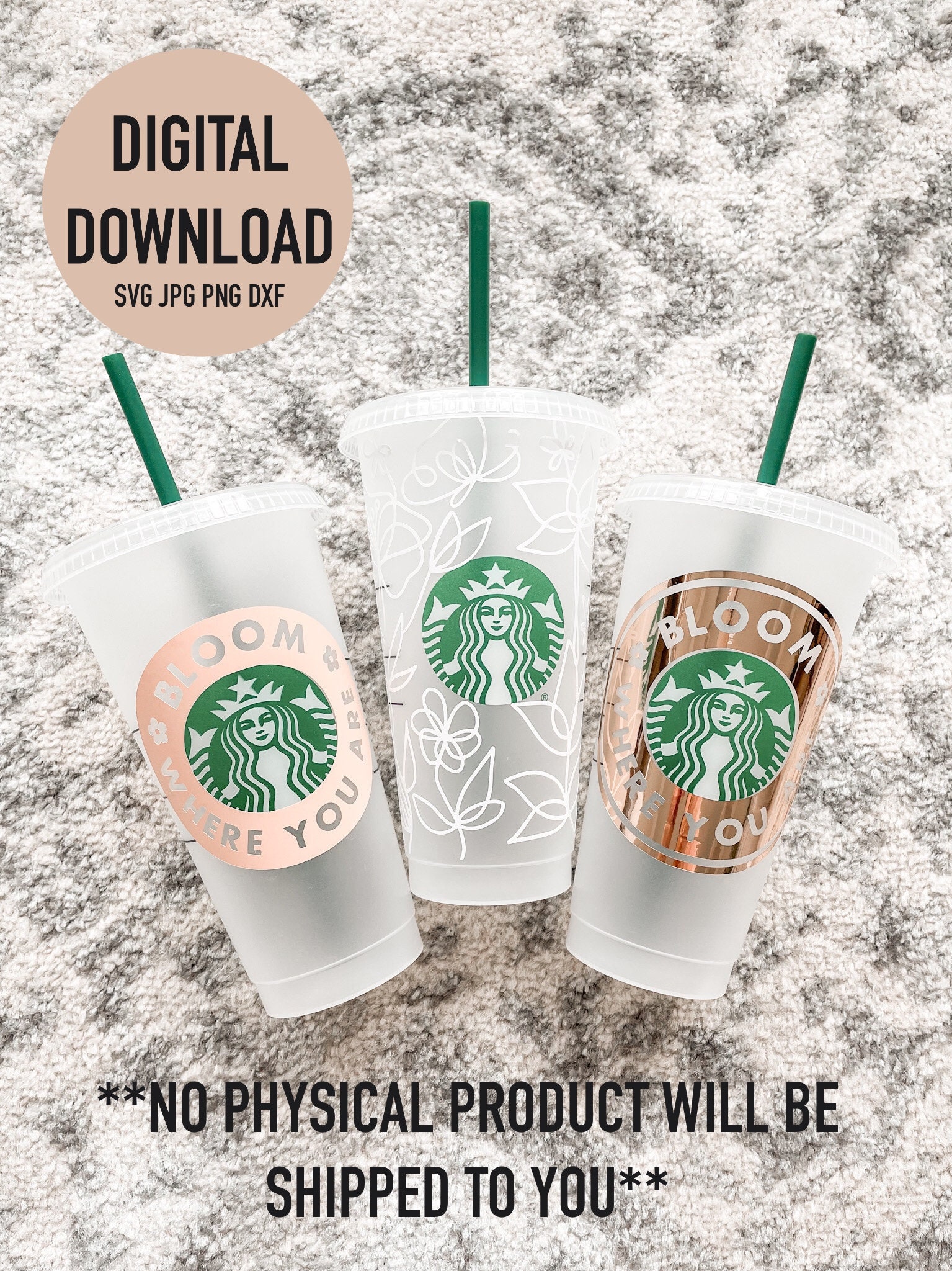 Starbucks Full Wrap svg Botanical Line Drawing SVG Starbucks svg Bloom Where You Are SVG Botanical Florals SVG