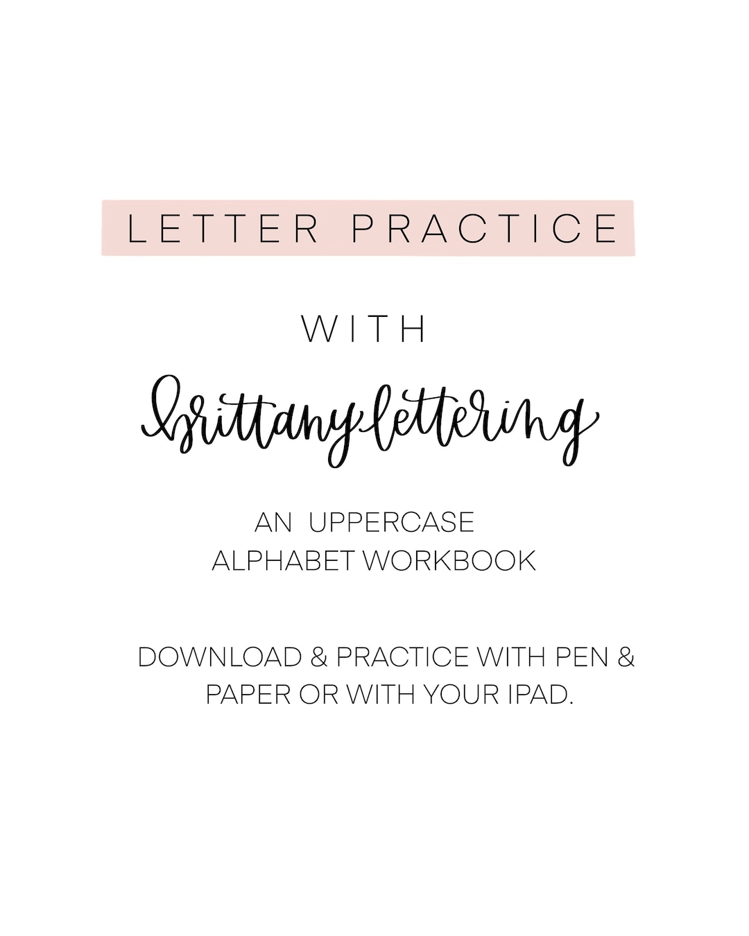 Hand Lettering Worksheets - Hand Lettering Alphabet Practice Pages ...