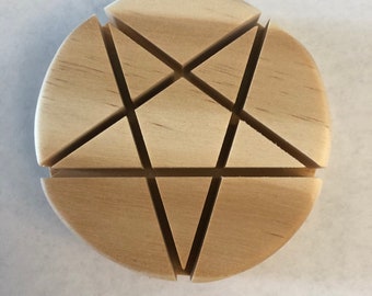 Wood pentagram soap tray