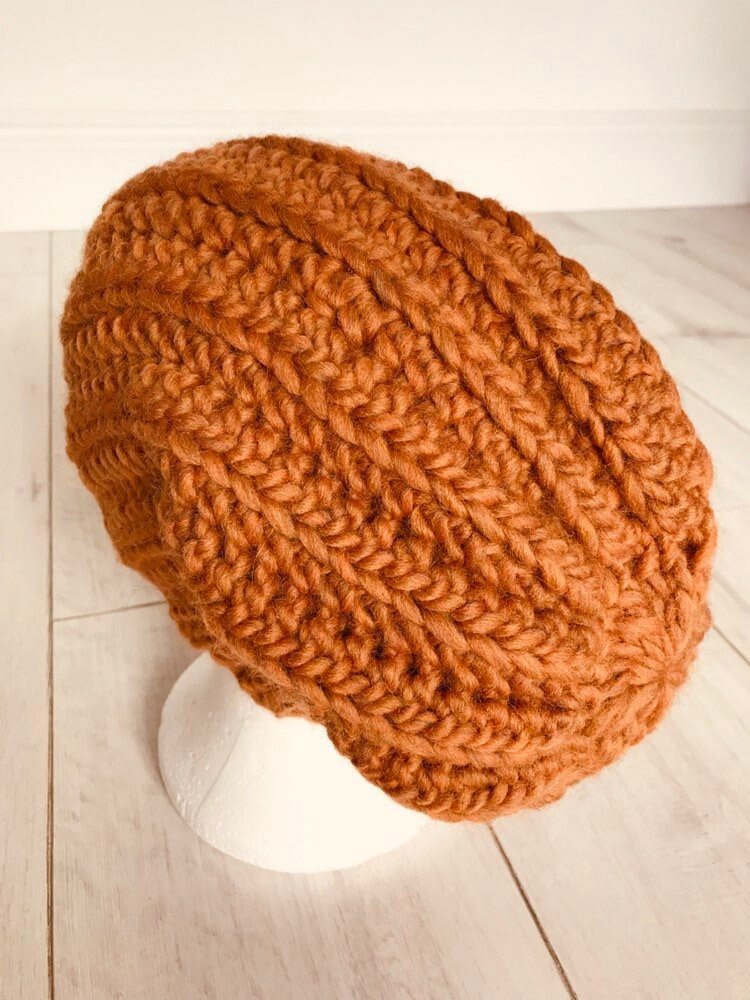 Crochet Slouchy Rust Brown Beanie Hat,hat for Women,handmade  display picture 2