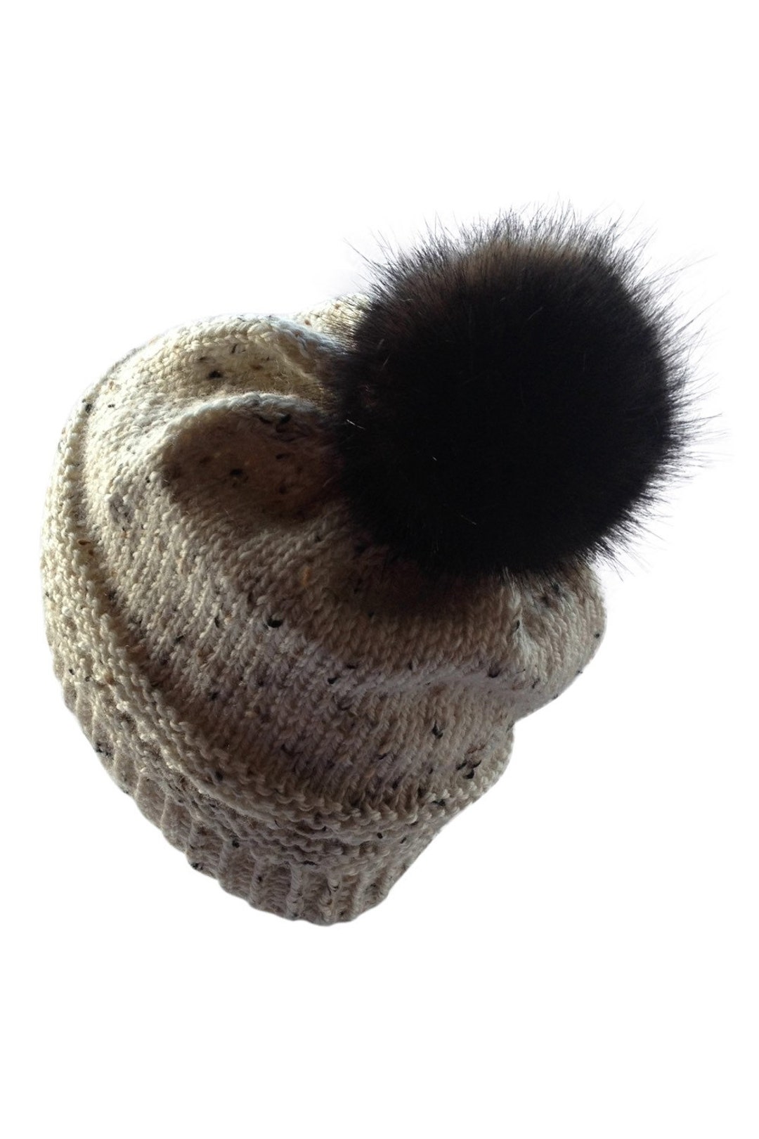 Pom Pom Piel De Conejo, Gris, 8 Cm