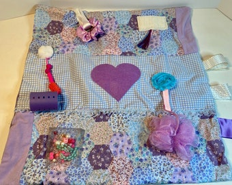 Fidget Blanket for Alzheimer's, Fidget Quilt, LAVENDAR PATCHWORK by Restless Remedy