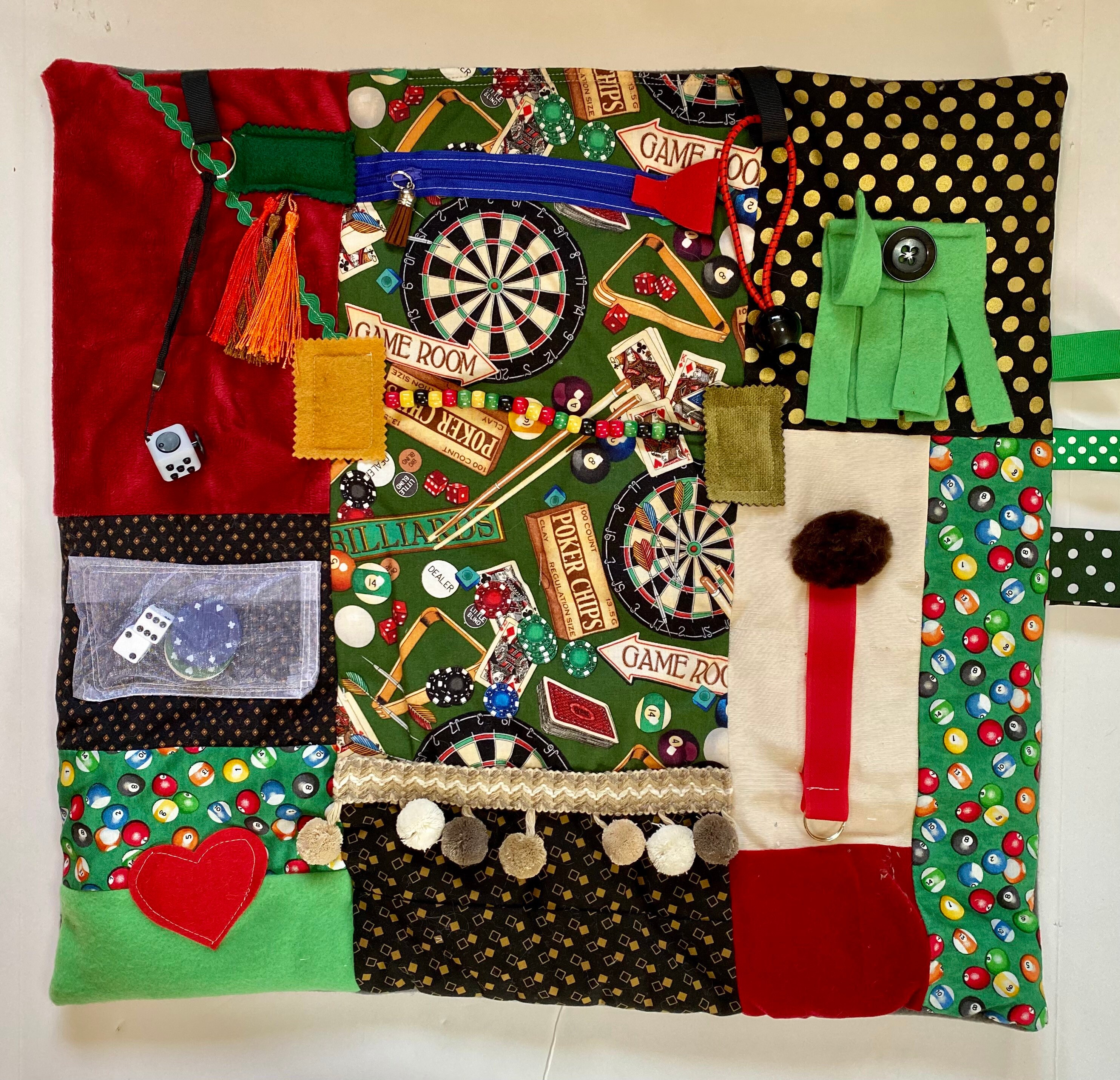 FUN and GAMES Fidget Blanket for Alzheimer s Fidget Quilt by Restless Remedy Etsy Canada