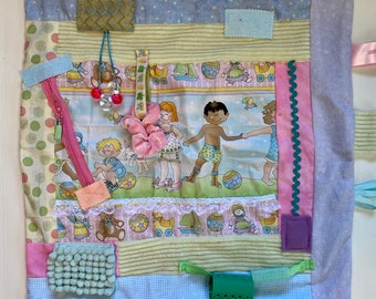 BEACH BABIES, Alzheimer's Blanket for Dementia, Fidget Quilt by Restless Remedy