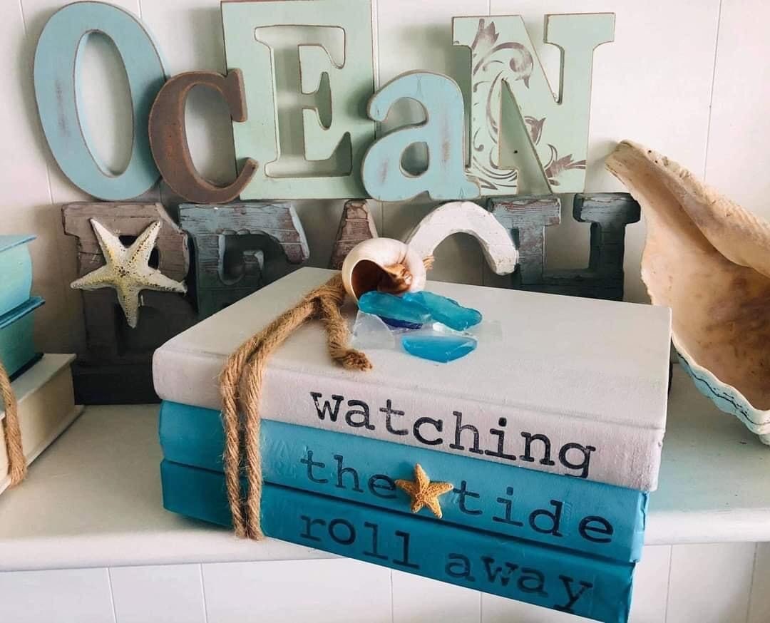 Personalize your own Coastal book bundles decor Etsy