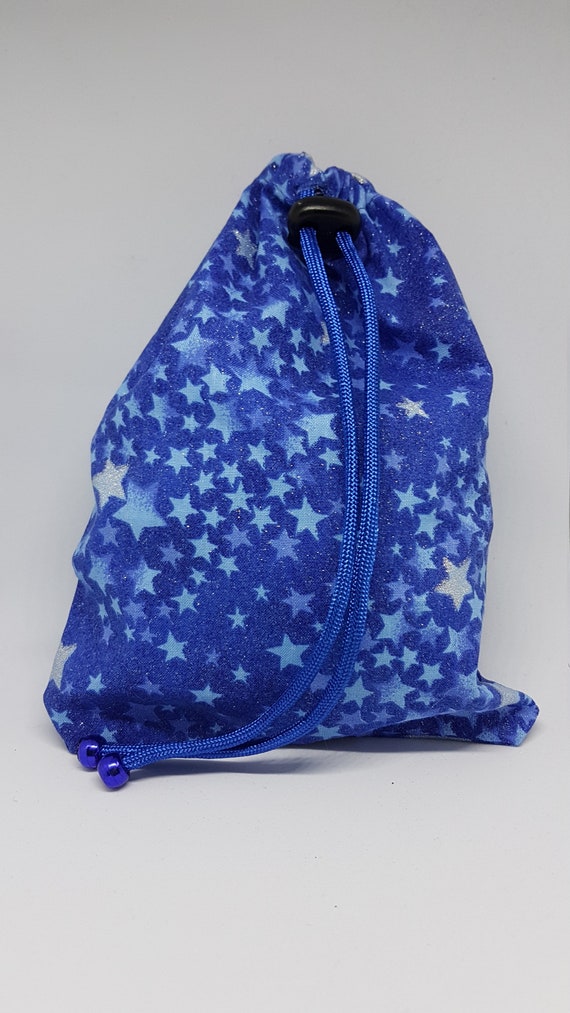 blue sparkly bag