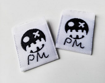 500 Custom Woven Clothing Labels, Center Fold, Free Ship
