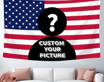 A Custom Pink Blue Flag Personalized with Your Image Fun Tapestry for Deco Clubs Concerts Bars College Dorms Living Rooms And Bedrooms.