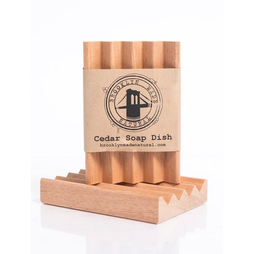 Draining Cedar Soap Dish 100 Natural Wood No Stains Varnishes Etsy