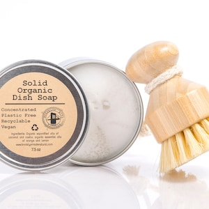Solid Organic Dish Soap Bar, Plastic Free Zero Waste and Biodegradable