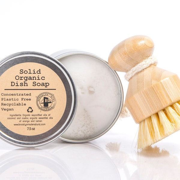 Solid Organic Dish Soap Bar, Plastic Free Zero Waste and Biodegradable