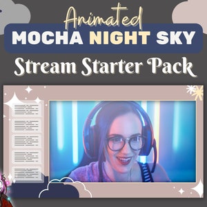 Mokka Nachthimmel Süßes Stream Overlay *ANIMIERTES STARTERPACK* - Einfach die Basics für einen gelungenen, schönen Stream!