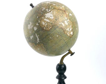 Terrestrial desk sphere on foot - R. BARBOT geographer - XIXth century