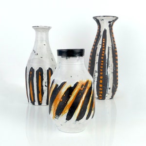 Three Livia Gorka vases in glazed earthenware - Pottery from the 1950s