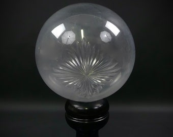 Pharmacy ball in cut crystal on its black turned wooden base - 19th century - Cabinet of curiosities