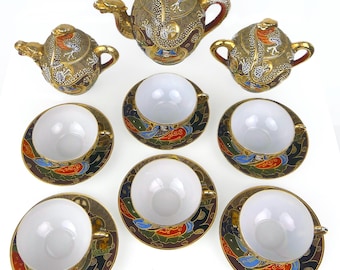 Fine Porcelain Satsuma Dragonware Tea Set – Early 20th Century – Tableware – Japan