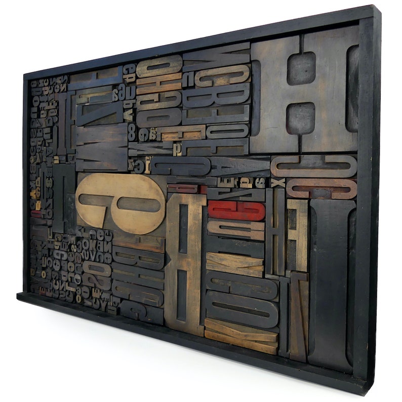 Letter Frame Blocks Frame of Vintage Wooden Block Letters - Typography - Industrial ...