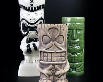 Collectible Ceramic Tiki Mugs - Tiki Soul - Pacific Déco - Set of 3
