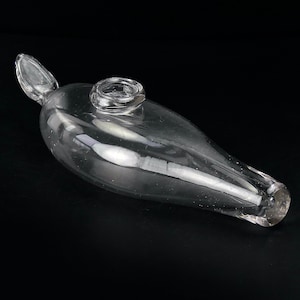 Biberon limande à soupape en verre soufflé-bouche du XIXe siècle - Frankrijk - Antieke collectie zeldzame en authentieke voorwerpen