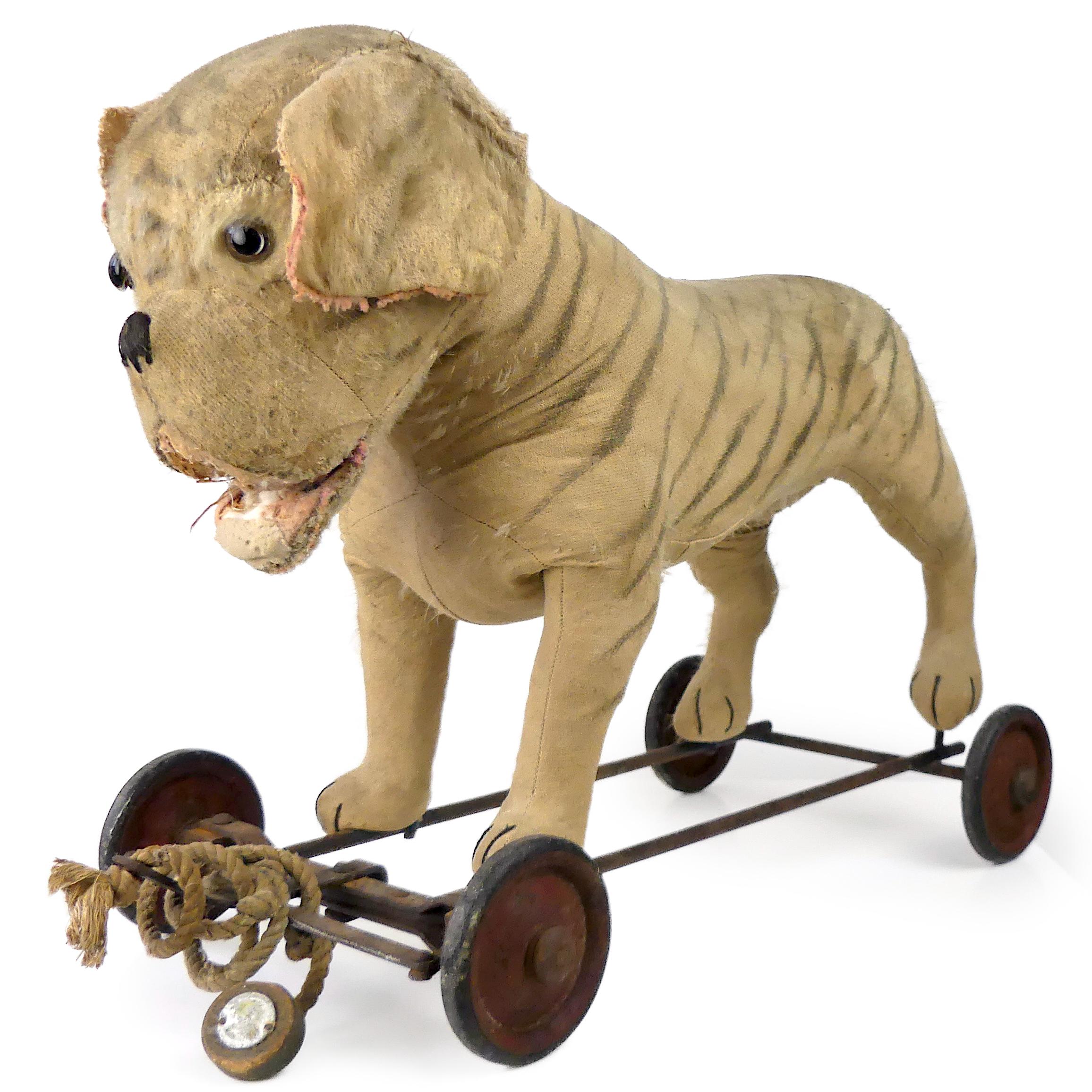 Antique Steiff Bulldog on Wheels: Early 20th Century Plush Toy - Etsy