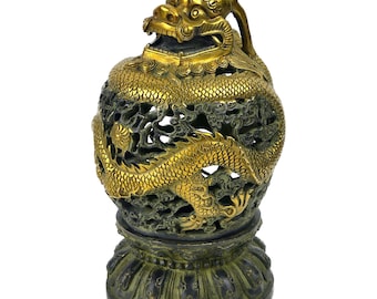 Gilt Bronze Chinese Dragon Incense Burner – Asian Decor