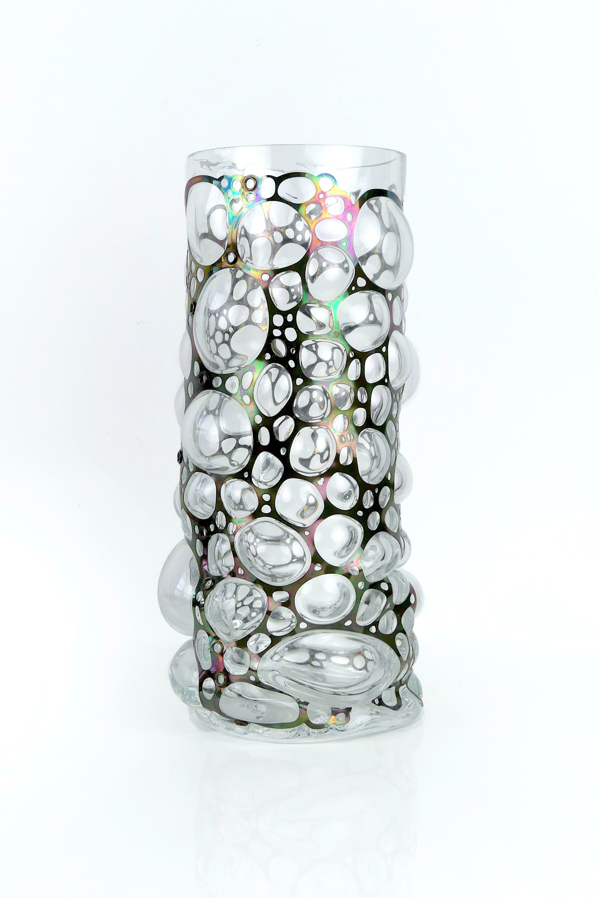 Vase Soap en Verre Blanc et Cage Métallique de La Designer Française Vanessa Mitrani - Déco Contempo