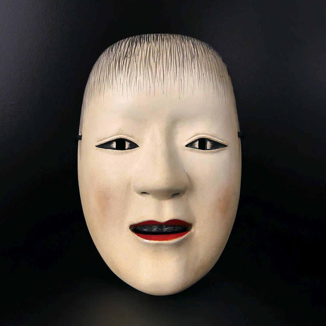 Doji Mask Young Boy With Rosy Cheeks From The Noh Theater Japan 