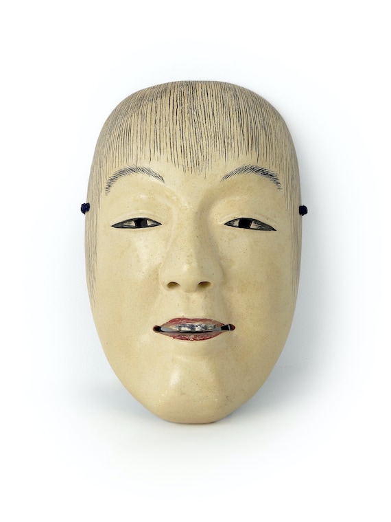 大正時代のアンティーク能面：童子（ヒノキ材） - Etsy 日本