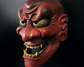 Masque Japonais Tengu Hannya vintage - Sculptures (10678580