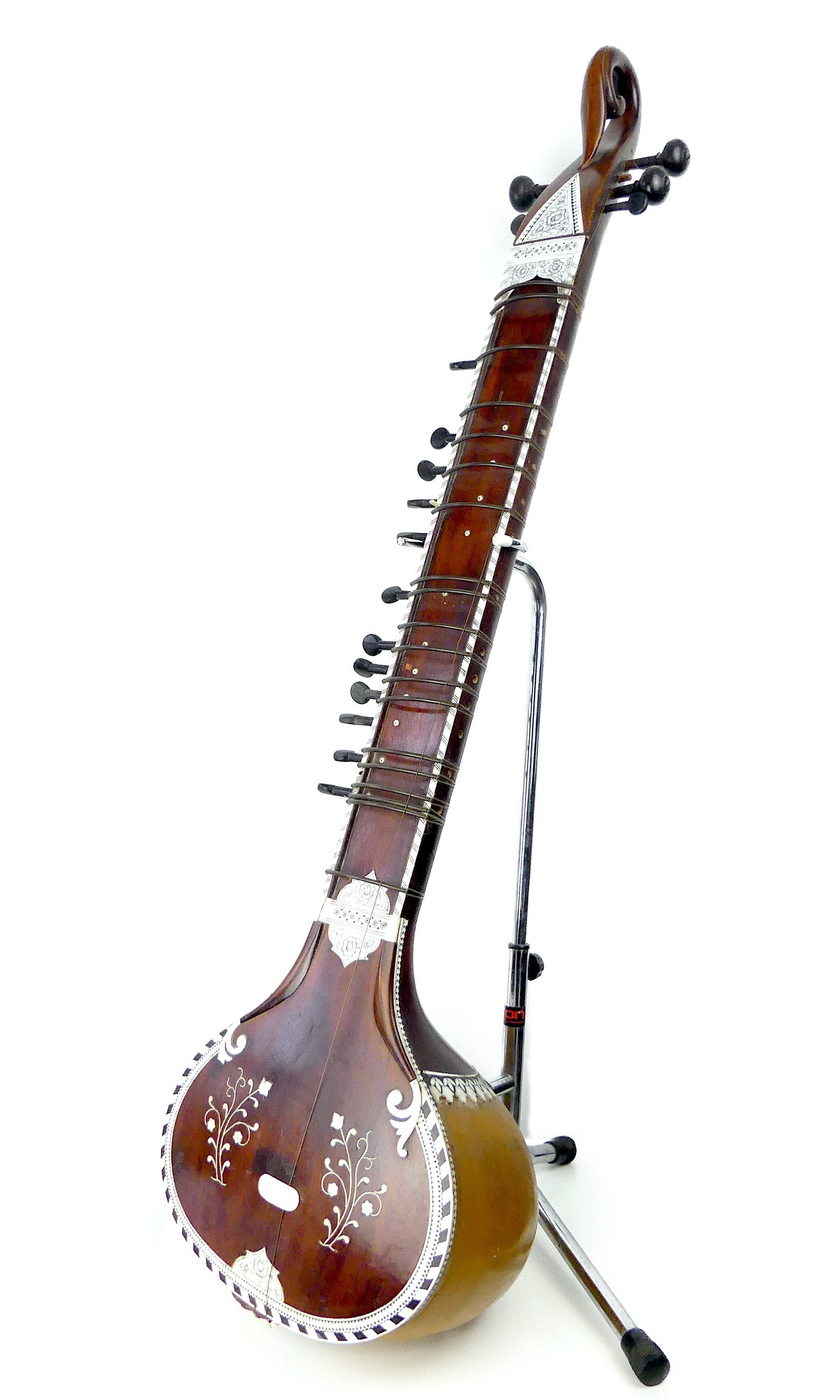 Traditional Indian Wooden Sitar Decorated With Floral Motifs Etsy Israel