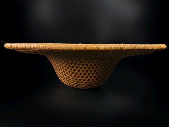 Vintage Woven Rattan Hat – Asian Colonial Style, Bohemian  display picture 1
