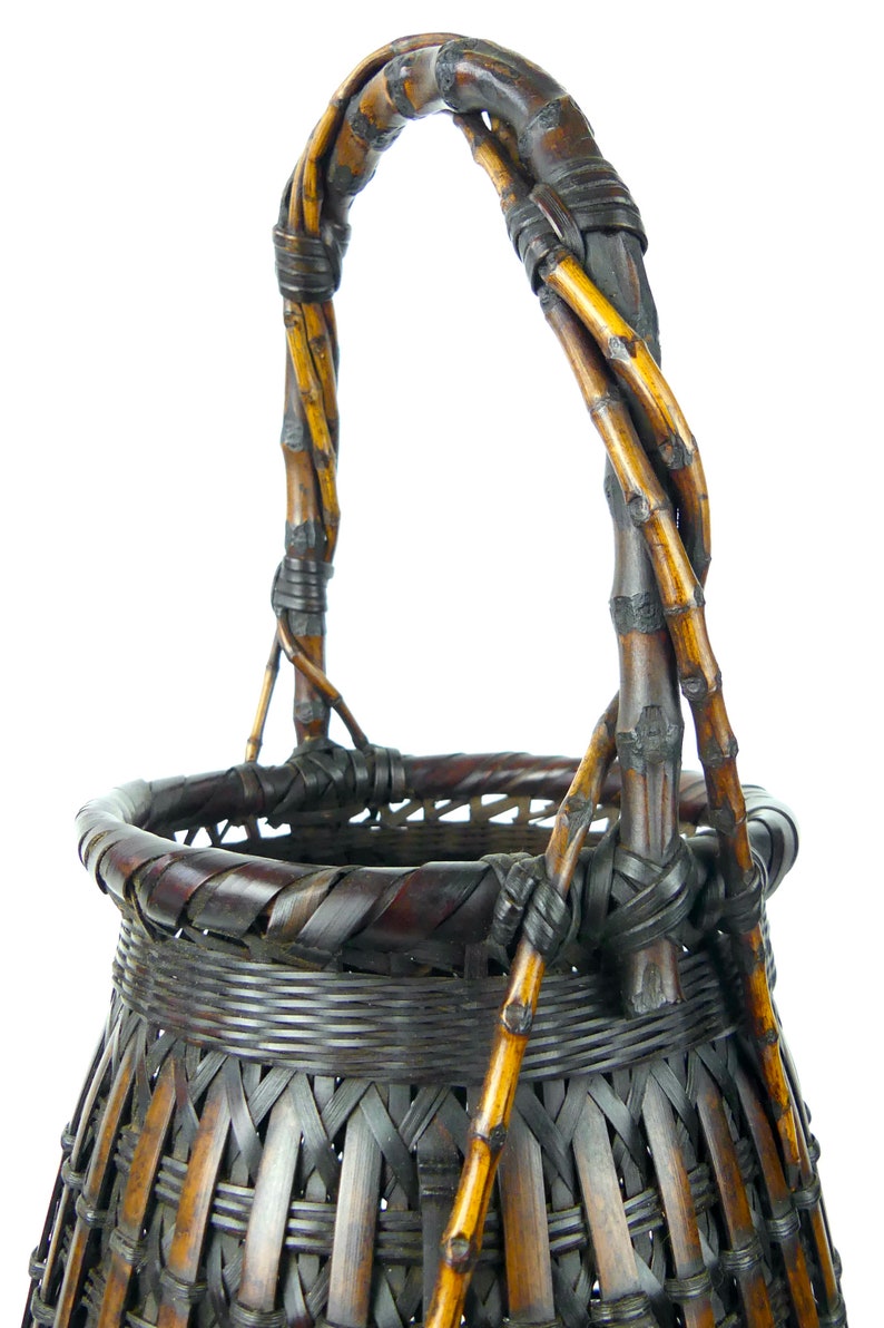 Ikebana Basket Signed in Bamboo Basketry Japan Shōwa Etsy
