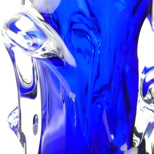 Vase de Murano bleu cobalt en verre blanc massif Mi-XXe Italien Moderne Design vintage image 10