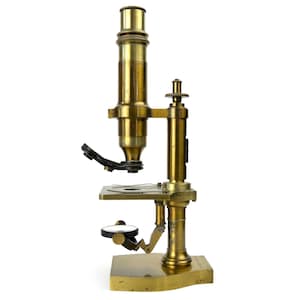 Antique Nachet et Fils Brass Microscope: Restored 19th Century French Laboratory Instrument