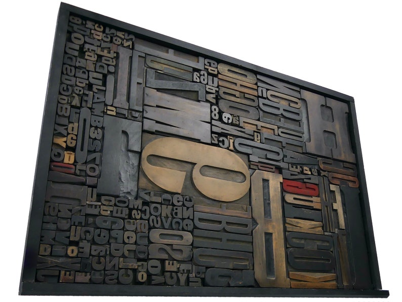 Letter Frame Blocks Frame of Vintage Wooden Block Letters - Typography - Industrial ...