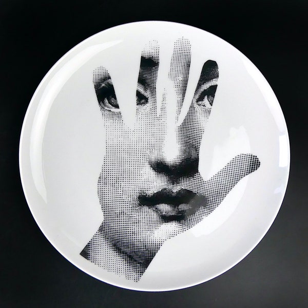 Assiette Fornasetti 15 en porcelana peinte à la main - Piero Fornasetti - Milán - Assiette de collection