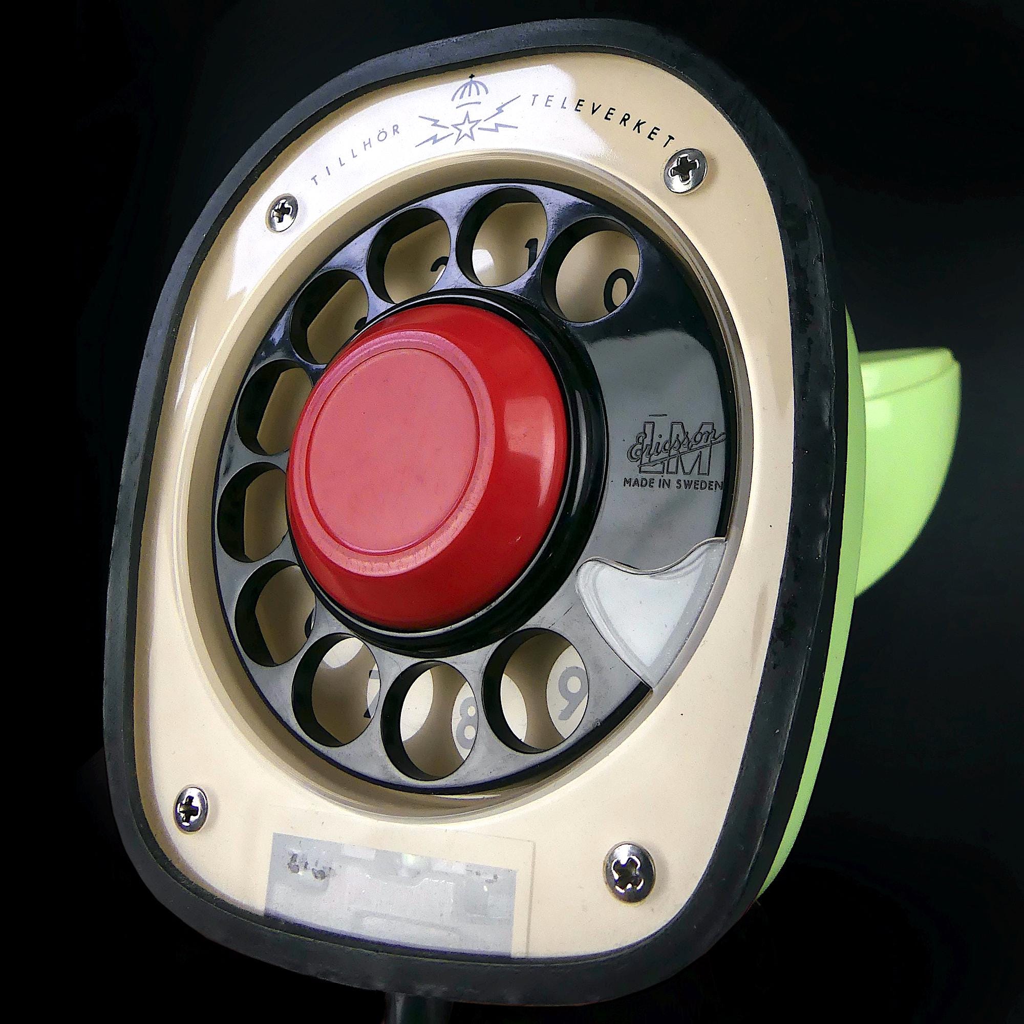 Vintage LM Ericsson Ericofon Cobra Phone - Soft Green 1950s