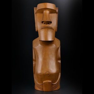 Large Moai Rapa Nui in chiseled precious wood - Easter Island - Pacific collection - Tribal art