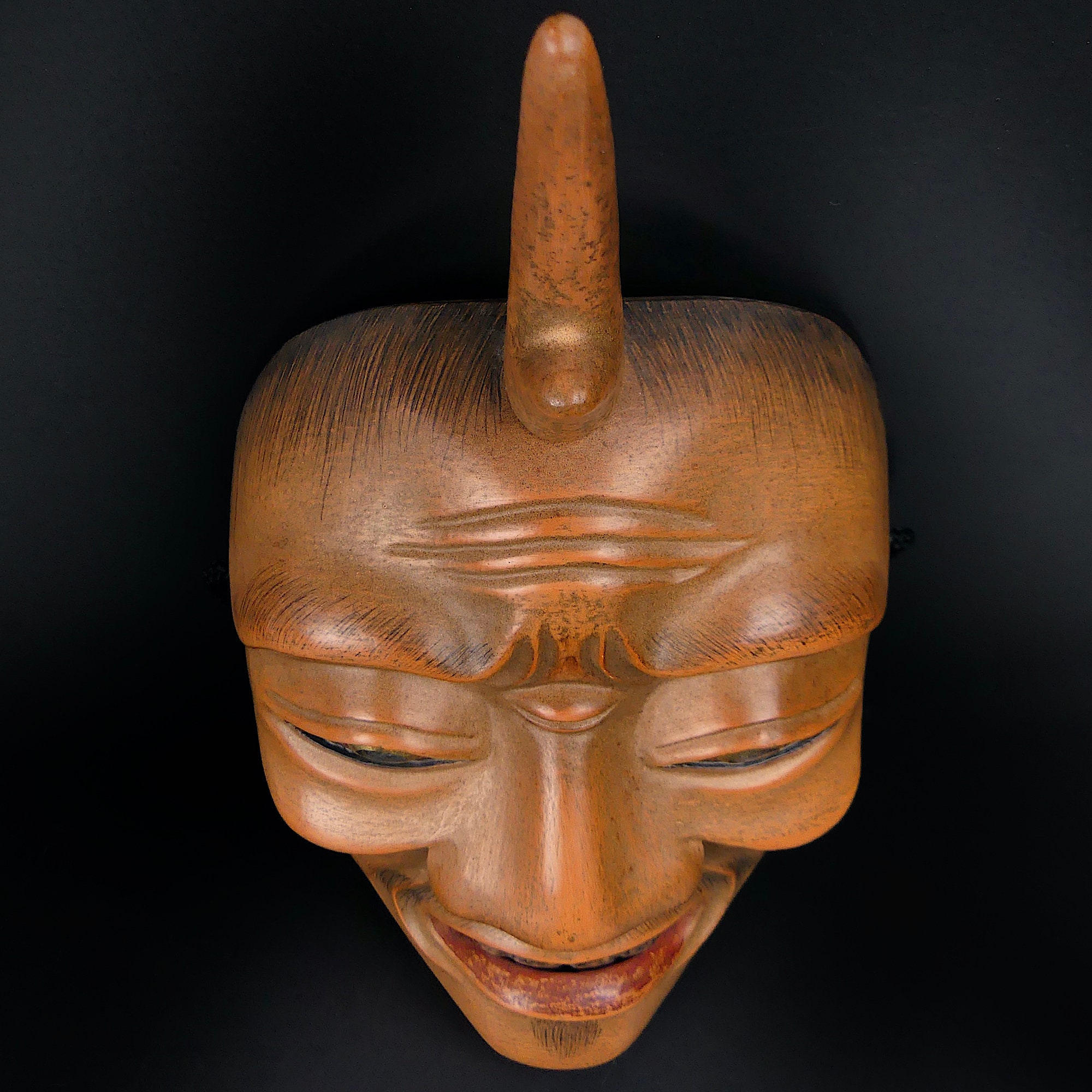 希少な一角仙人能面：手彫りヒノキ材、昭和時代 - Etsy 日本
