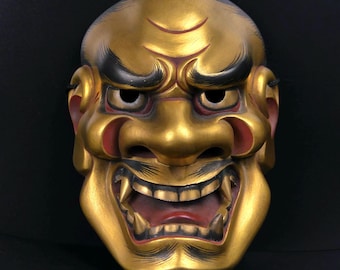 獅子頭 日本製 古漆塗り 金箔 目と歯付き 獅子舞頭 面 神楽 獅子頭