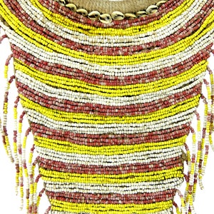 Plastron en perles sur pied métallique noir Papouasie-Nouvelle-Guinée Bohème chic Déco ethnique image 8