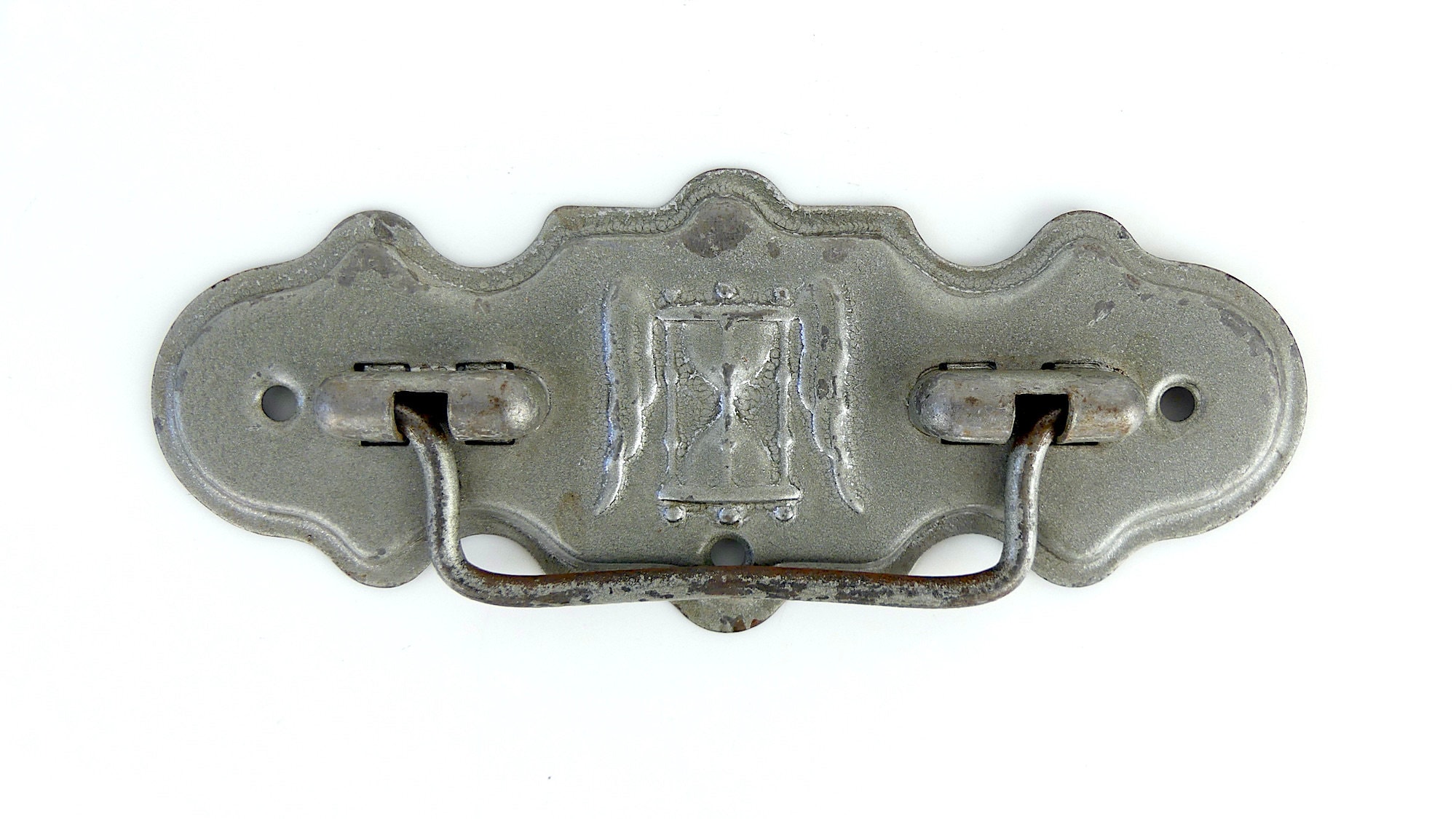 Poignée Ancienne de Cercueil Au Sablier Ailé - France Curios Cabinet Curiosités