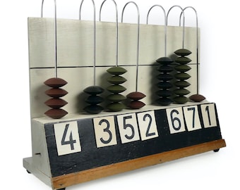 Vintage school abacus from the 60s in wood, metal and Bakelite - Retro decoration - Teaching instrument - Poland