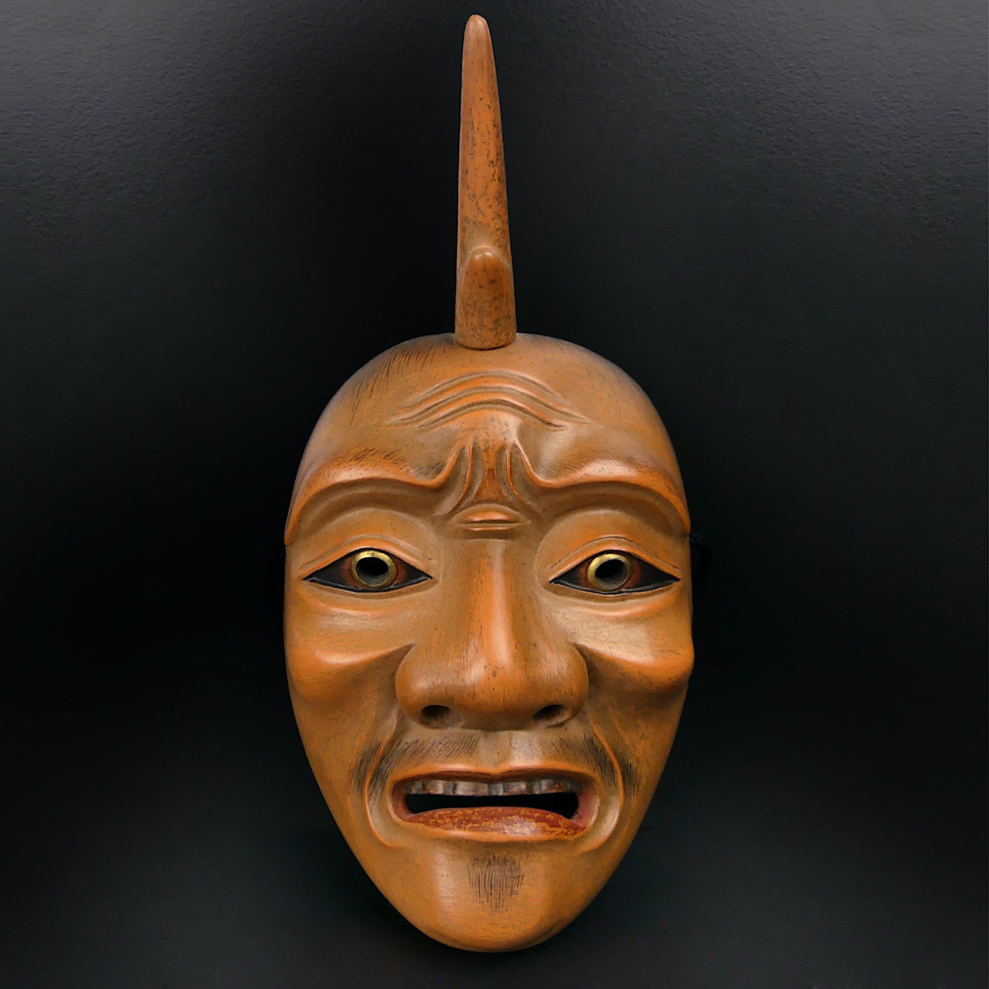 希少な一角仙人能面：手彫りヒノキ材、昭和時代 - Etsy 日本