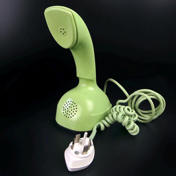 Vintage LM Ericsson Ericofon Cobra Phone - Soft Green 1950s