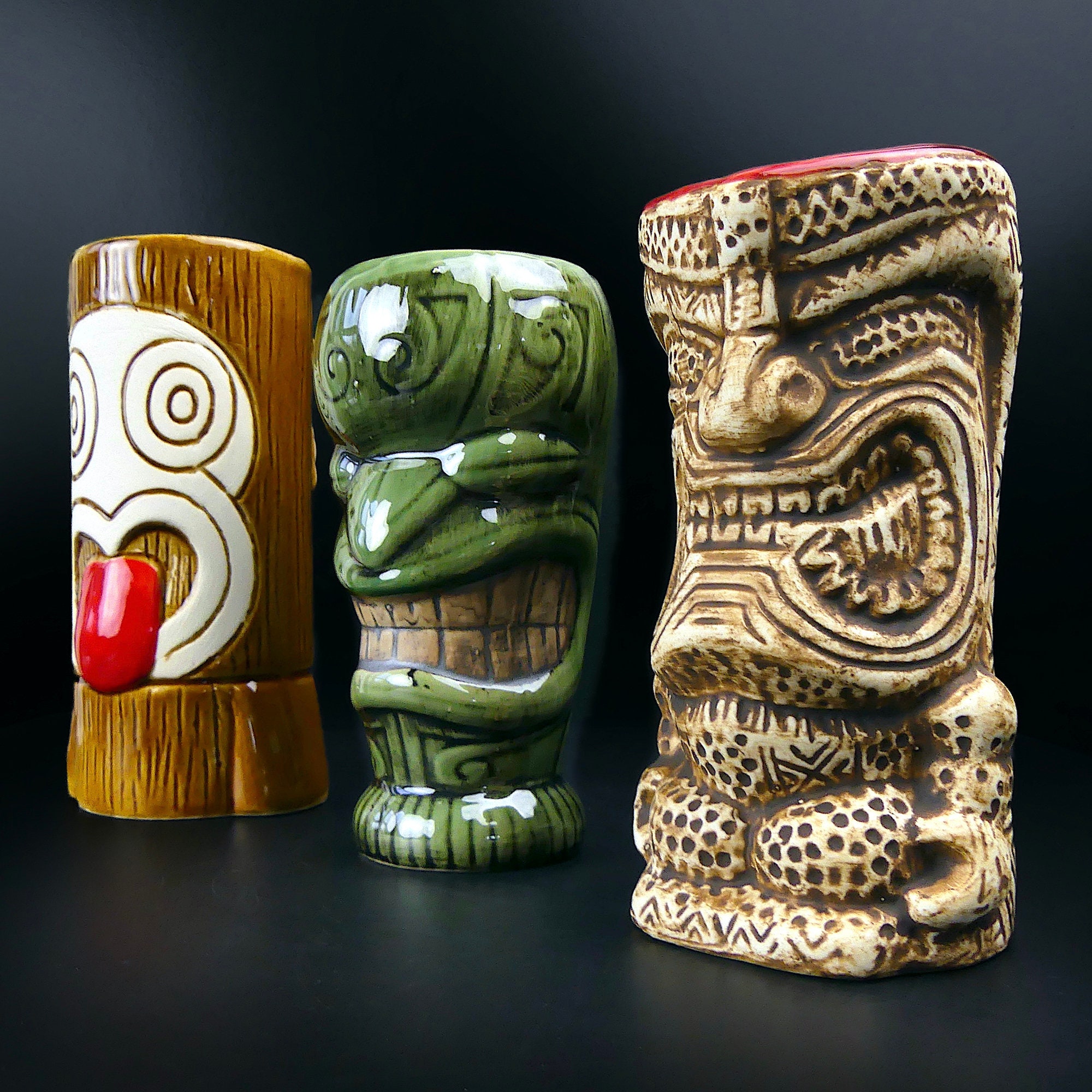 3 Tiki Soul Collector Ceramic Mugs - Tiki Pop - Collectible