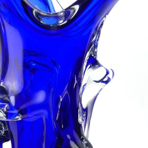 Vase de Murano bleu cobalt en verre blanc massif Mi-XXe Italien Moderne Design vintage image 9