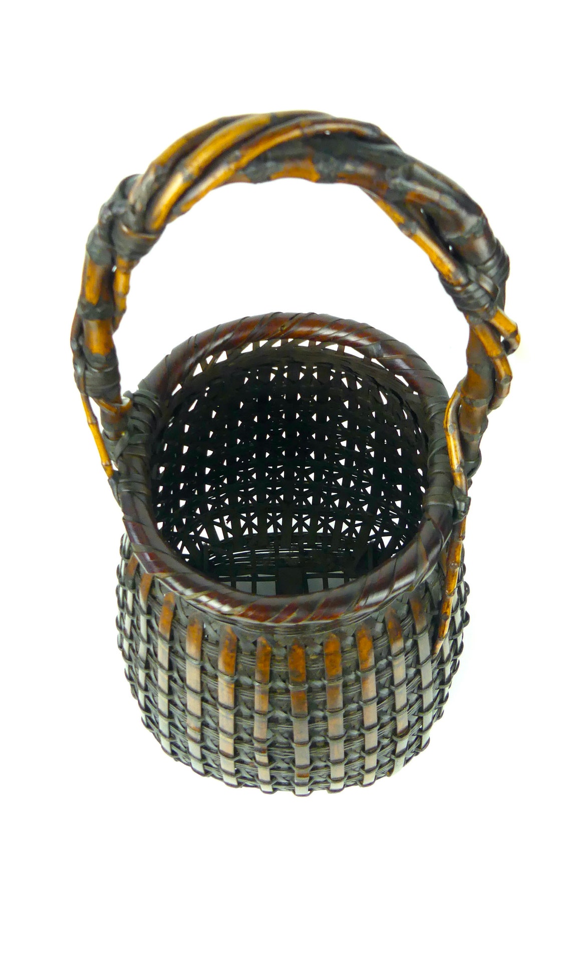 Ikebana Basket Signed in Bamboo Basketry Japan Shōwa Etsy