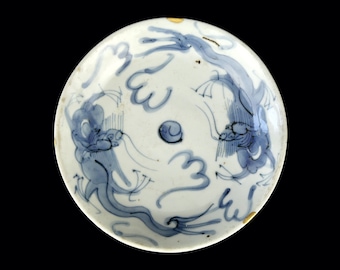 Thick old porcelain plate from the Ming period - China