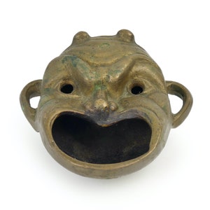 Teufelskopf in Bronze - Vintage-Räucherstäbchen oder Aschenbecher - Mitte des 20. Jahrhunderts - Kuriosität